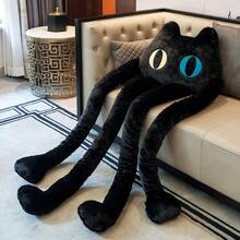 Cute Long 100cm Legged Animal Pillow Black Cat Toy Pink Rabbit Throw Pillow Girl Sleeps Cushion Super Large Doll Huge Plush ToyDecorations - Gifts. The Perfect Choice For Home Room Decoration, Party Decoration, Birthday Gifts, And Various Festival Presents, Fashionable. Fashion Items. Luxurious. Sewing.DIY.
