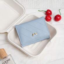 Minimalist Bow Decor Women's Short Wallet Trifold Student Purse In Stock Japanese Style For Women Wallet Mini Wallet Purse Wallet Small Wallet Cute Wallet Purses For Woman Wallet For Ladies - Multicolor - View 5