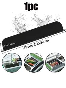 1个耐用硅胶吸盘式防溅罩,厨房水槽防溅罩,带吸盘,有效防止水溅,保护台面免受水渍污染,适用于厨房和实验室水槽、洗脸盆和碗,非常适合家庭和专业用途。 - 灰色 - 查看 11