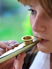 1件金属哨子乐器，口琴吹嘴哨子，吉他伴侣，金属卡祖笛，简单易学的特色乐器 - 彩色 - 查看 2