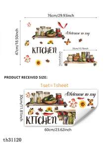 One Piece Home Decorations Kitchen Decoration, Self-Adhesive Wall Sticker, Wall Art, Suitable For Kitchen, Bedroom And Living Room Decoration, Stickers, Wall Decal, Vinyl Decal For Home Decorations, Spring Decoration Items Refresh Your Home, Rama Decoration Stickers Gifts Birthday Graduation - Multicolor - View 10