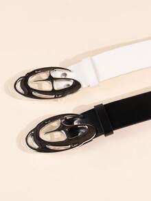 1 pieza Cinturón con hebilla en forma de cruz y estrella, cinturón de hombre versátil y de moda, adecuado para estudiantes jóvenes, uso diario y discotecas, cinturones para hombres, cinturones, cinturón con tachuelas, Y2K, cinturón vaquero - multicolor - Ver 5