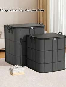 1/4pcs Black Thick Large Capacity Storage Bags, Phone Pouch, Wardrobe Organizer Bags, Bedding & Clothing Packing Bags, Foldable Portable Storage Bags, Suitable For Bedroom, Wardrobe, Under Bed, Living Room, Dorm, Clothing Organization Essential - Multicolor - View 12
