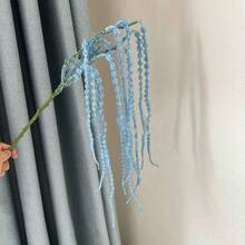 1株人造垂柳，绿色植物，4种颜色可选，垂坠式珠状假枝，适用于婚礼、派对、舞台装饰、客厅、卧室、办公室家居装饰，四季皆宜。 - 彩色 - 查看 12