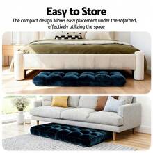 Artiss Floor Lounge Sofa Bed Flannel Fabric Navy - Blue - View 5