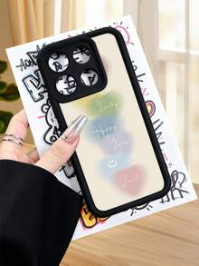 1 pieza Funda de teléfono con diseño de corazones degradados y palabras positivas como "Lucky", "Happy", "Love" y "Smile" en estilo dulce y moderno ideal para amantes del arte femenino y la energía positiva TPU soft case, protección completa antideslizante y anti-caída, compatible con iPhone17 ProMax/16/15/14/13/12/11/Plus/Pro/ProMax, compatible con Galaxy A34/A35/A54/A55, Galaxy S20/S21/S22/S23/S24/S25 Ultra/Plus, compatible con Galaxy/Redmi/Honor/OPPO/ViVo - Burdeos - Ver 4