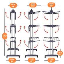Multi-Tier Folding Clothes Drying Rack With Hanger - 黑色 - 查看 3