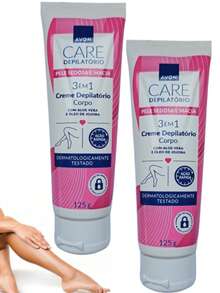 Kit Creme Depilatório Corporal Avon CARE 3 em 1 125g - 2 Unidades - Branco - Visão 2