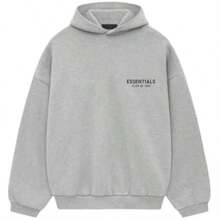 Essentials -Fear Of God Oversized Hoodie Collection FW21-FW2 MEN WOMEN Hoodie Vintage Flocking Craftsmanship Combined With Modern Breathable Technology, Warm Cotton Flocking, Loose Urban Functional Wear, High-End Cotton To Create An Urban Street Style, Loose Silhouette Non-Ge - 淡燕麥片(Ss24) - 查看 1