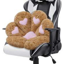 Ultra-Soft Cat Paw Floor Cushion Chair - Compact Lounge Seat For Gamers And Home Office - Cozy 28x24 Inch Plush Pillow For Dorm Or Apartment - Cow Color - 乳黃色 - 查看 9