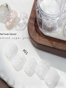 2-Color 10g White Gray Sugar Crushed Rhinestone Nail Powder,1Boxes DIY Nail Decoration Set With Glitter Perfect For Manicures And Pedicures, Nail Art Supplies | Glittery Nail Decor | Sparkling Nail Design, Nail Polish Art Nails - Multicolor - View 7