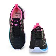 Women's Comfortable Athletic Shoes Kit + Modern Square Digital Watch For Workouts - 黑色/粉紅色/藍色 - 查看 3
