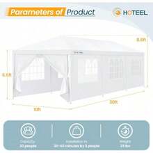 10'x30' Opy Party Tent Wit 6 Re Sides Outdoor Event  S BBQ Parties Patio Camping Gazebo Of W - 10x30 - 查看 5