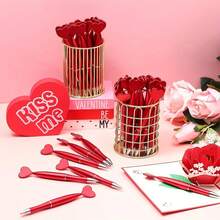 1/5/10/20pcs Valentine's Day Gift Creative Heart-Shaped Pens, Office Supplies Small Gift, Heart Pens, Holiday Items - Multicolor - View 3