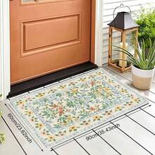 1pc Vintage Washable Beige Floral Oriental Style Non-Slip Rug, High Density 1350g/㎡, Artificial Cashmere Super Soft Fiber Bathroom Carpet, Ultra Soft Bath Mat, Area Rug, Doormat, Machine Washable, Low Pile, TPR Backing, Fluffy Fabric, Suitable For Entryway, Bathroom, Bedroom, Kitchen, Entrance, Indoor & Outdoor, Bathroom Accessories, Christmas Kitchen Decor - Multicolor - View 15