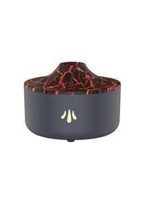 300毫升 白色/黑色 7色火焰香薰加湿器，带精油功能，USB供电桌面火焰雾化加湿器，适用于卧室客厅，装饰香薰氛围灯，可作为朋友生日节日礼物 - 彩色 - 查看 12