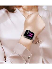 Compatible With Apple Watch Band Sport Silicone Strap Women's 40mm 38mm 41mm 44mm 45mm 46mm 42mm 49mm Women Men,Pink Soft Wristband Waterproof Replacement Sport Strap Compatible With Iwatch Series For Apple Watch Ultra SE/ 11/ 10/ 9/ 8 /7/ 6 /5 /4/ 3/ 2 1/,As A Gift For Students Returning To School - Pink - View 5