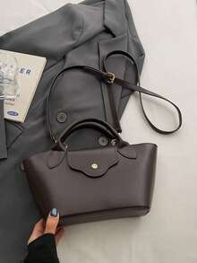 Fashionable Minimalist Chic Handbag With Flap Design, Suitable For Shoulder Or Crossbody Wear, Autumn/Winter - Coffee - View 8