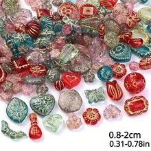 30克/袋 复洛克风格不规则金色图案心形花朵吊坠散珠，适用于DIY手链串珠材料首饰制作配件 - 巴洛克風格 - 查看 3