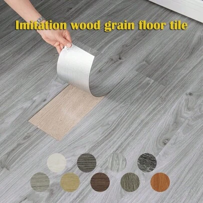 10pcs Peel And Stick Vinyl Floor Tiles, 15.7"X 5.9" Wood Grain Pattern, Waterproof Self-Adhesive Floor Tiles For Kitchen, Living Room, RV, Easy To Cut, Waterproof, Oil-Proof, Thick And Wear-Resistant, Strong Adhesive Backing, DIY, Multiple Colors Available (10PCS=0.6 Sq.M)