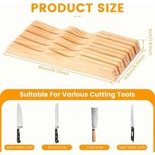 Bloque de cuchillos inserto organizador de cajones de cuchillos grande soporte versátil para herramientas de corte de carne de madera soporte para cuchillos con capacidad para hasta 5Knife Holders - con5soportesdecortador - Ver 2