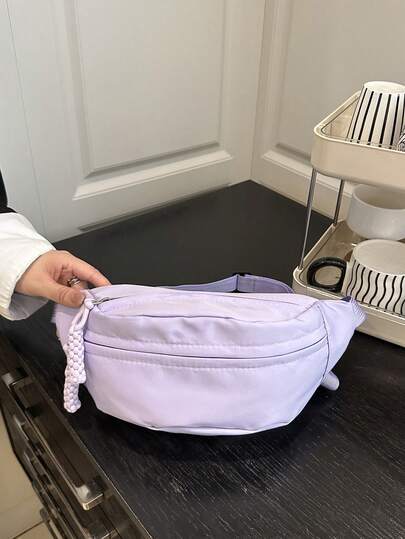 尼龙大容量胸包/腰包，男女通用，适合日常、运动、跑步、旅行、休闲等场合。