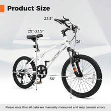 Lifezeal 20/24 Inch Kids Mountain Bike For Boys Girls Aged 8+ Years Old With Suspension Fork White/Black/Navy/Blue - trắng - Xem 2