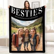 1PC 280gsm1pc Custom Photo Blanket, Custom Flannel Blanket With Photos And Text, Bedding Blanket, Custom Blanket For Bed, Custom Pictures Blanket, Personalized Photos Blanket For Family, Custom Image Blanket, Personalized Family Blanket With Image Washable Cute, Funny Custom, Unique, Personalized Ideal Gifts For Boyfriend, Ideal Gifts For Girlfriend, Ideal Gifts For Him, Ideal Gifts For Friends Boyfriend, Girlfriend, Friends Sofa, Bed, Car, Tea Room, Bedroom, Living Room, Bathroom, Dining Room,For Office - 彩色 - 查看 7
