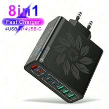 XJDR 【8合1】1个4USB-A+4USB-C QC快充充电器，兼容 15/14/13/12，超快充电，八口USB墙充 - 查看 4