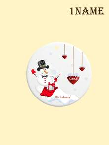 Custom Christmas Decorations With 1-8 Names, Personalized Christmas Tree Decorations, Customized Christmas Gifts, Customizable Text Christmas Ornaments, Diy Ornaments, Christmas, Garden, Acrylic, Ceramic, Wooden, Christmas Crafts, Snowman Pattern, Room Decor, Mom, Family