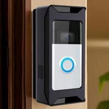 AWYYAnti-Theft Video Doorbell Mount Compatible With Ring/Blink Wireless Camera Doorbell Adjustable Angle Mount No-Drill Battery Doorbell Bracket Accessories For Houses Apartments Businesses - 黑色 - 查看 1