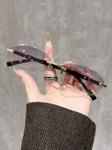 1pc Fashion Plastic Square Small Frame Women Accessories Glasses For Beach Party Camping Street Snap Musical Festival Accessories - 彩色 - 查看 12