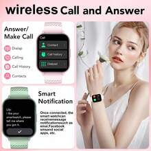 1.83英寸高清全屏触控智能手表，硅胶表带，无线通话/接听，计步器，多种户外运动模式（骑行、跑步、徒步、登山），来电/久坐提醒，闹钟，无线音乐，相机控制，可充电电池，适合作为礼物送给朋友、情侣、长辈、同事。 - 彩色 - 查看 5