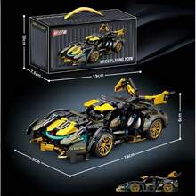 1 Set 1:20/1000pcs Cyberpunk Style Remote Control Racing Car Building Blocks, Cool V12 Supercar, RC Car Assembly, Black Warrior RC Building Blocks Car, Collectible Black Remote Control Racing Car Building Blocks Set, Collectible Toy Gift, Cyberpunk Black V12 Building Blocks RC Assembly Toy, Comes With Storage Container, Excellent Gift For Friends And Family For Christmas, Easter, New Year, Valentine's Day