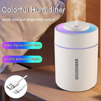 New Large Capacity Car Diffuser Humidifier, Colorful Light Humidifier, USB Desktop Humidifier, Cold Mist Aroma Diffuser, 2 Mist Modes