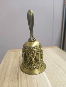 1/2/3个精美黄铜手铃 - 高级抛光工艺，经久耐用的金属结构，适用于婚礼、庆典、仪式、节日聚会和文化活动，优雅设计，表面光滑，清脆悦耳的声音可提升氛围，是特殊场合理想的装饰性和功能性配件。