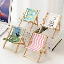 1pc Foldable Beach Chair Shaped Mobile Phone & Tablet Holder, Creative Quirky Photo Prop, Portable Phone/Tablet Stand, Home Decor Accessory, Photography Prop - Multicolor - View 11