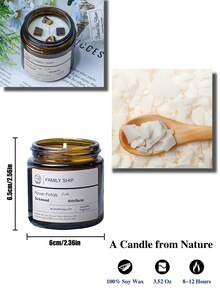 1支杏仁香氛蜡烛，时尚琥珀色玻璃罐装，杏仁舒缓香氛，营造卧室静谧空间，下午茶氛围，家居装饰，燃烧时间超过12小时，缓慢释放持久香味，大豆蜡材质，生活品质必备，送给朋友、女友、生日或节日的礼物