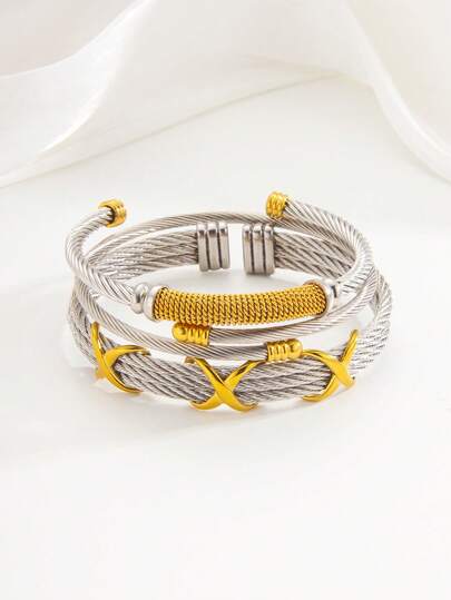 3pcs Stackable Cuff Bracelets | Perfect For Daily & Office Outfits