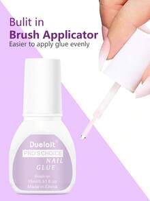 2 件 15ml 指甲胶和卸甲剂套装，指甲胶套装含 15ml 超强指甲胶，适用于压模丙烯酸指甲，15ML 指甲胶快速卸甲剂，带角质层推刀