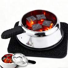 1 Thermal Management System, Metal Carbon Separation Bowl, Lotus-Shaped Carbon Separation Box, Charcoal Box With Lid, Household Gadget, Event/Party Supplies - Silver - View 3