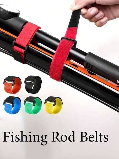 Correas para varillas de pesca con correa de gancho y bucle, accesorios de pesca al aire libre, correas de nailon para atar y almacenar