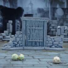 Porte de donjon ouvrable et fermable, accessoire de jeu de rôle sur table, convient pour la collection de jeux de table ou la décoration de scène de jeu, design fantaisiste élégant, mini-modèle, détails peints à la main, mini-modèle de haute qualité, joueurs de jeux de table, passionnés de jeux de table - Gris - Voir 4
