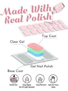 1pc Plain Nail Polish Strip, Pink Nails Multi-Colour Nail Stickers, Easy Manicure, Full Nail Kit Suitable For Ladies' Home DIY Nail Supplies - Multicolor - View 7