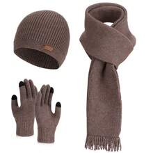 2pcs/3pcs Women Solid Color Knitted Hat Set, Wool Warm Simple Beanie And Touch Screen, Suitable For Outdoor Skiing, Cycling, Winter Accessories Valentines Gift - Multicolor - View 17