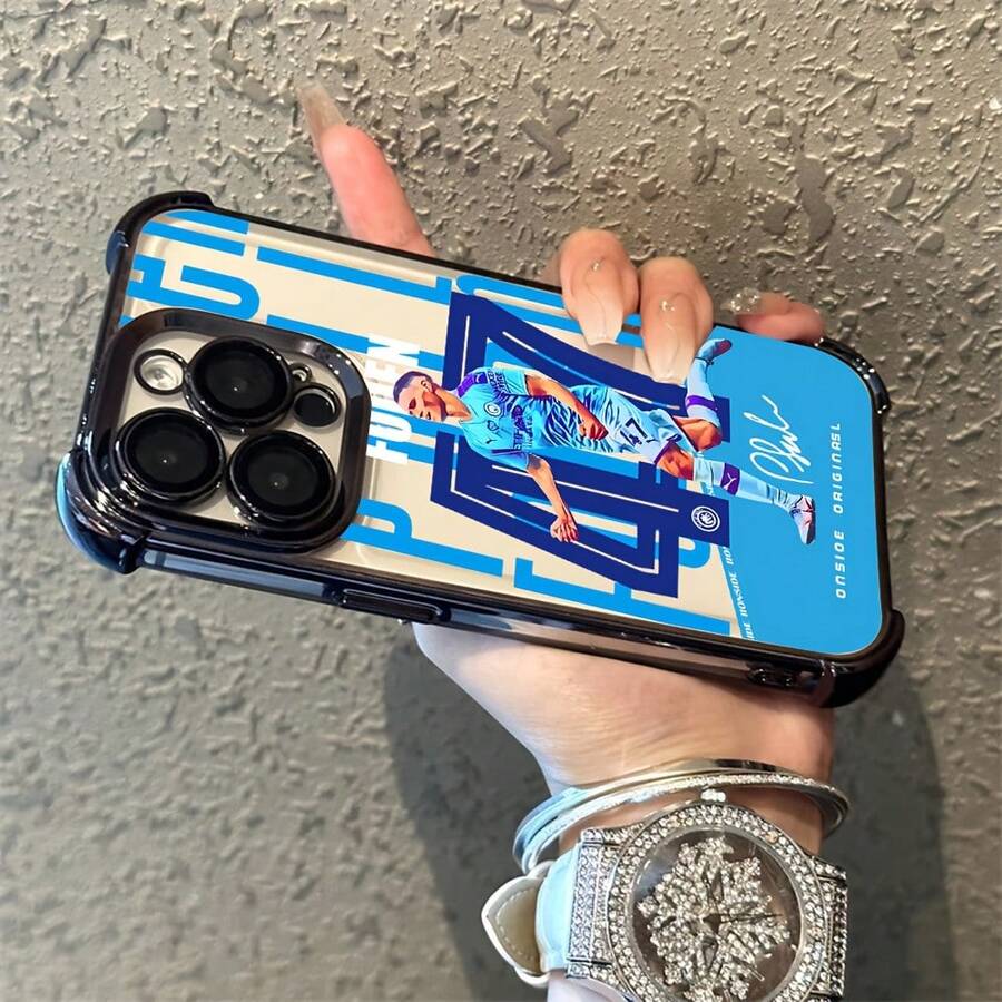 Funda de teléfono para Phil Foden adecuada para modelos de for 16, 15, 14, 13, 12, 11 Pro Max, X, XR, XS Max, 8, 7 Plus, con un respaldo suave transparente que es resistente a caídas. - Color 1 - Ver 1