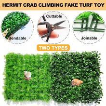 2 PCS Hermit Crab Climbing Toys Faux Grass 10x 10 Inch Turf Hermit Crab Climbing Wall Square Plastic Aquarium Plants Lawn HermitCrabs Supplies Small Animals Cage Accessories - Dark Green - View 5
