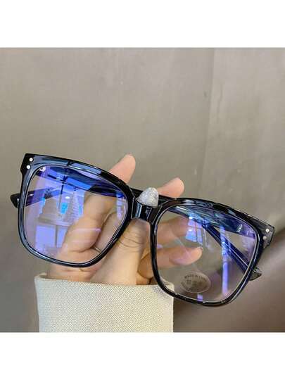 3pcs Women Non Prescription Zero Power Blue Light Blocking Glasses Plain Lens Unisex Square Frame Daily Wear Optical Campus Style Face Flattering Blue Light Blocking Glasses