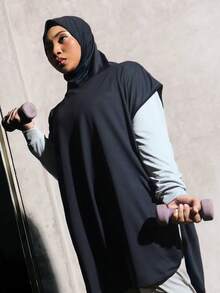 1pc Long Lightweight Pullover Hijab, Breathable Quick-Dry Muslim Headscarf, Suitable For Spring/Summer - Multicolor - View 8