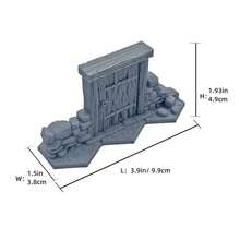 Porte de donjon ouvrable et fermable, accessoire de jeu de rôle sur table, convient pour la collection de jeux de table ou la décoration de scène de jeu, design fantaisiste élégant, mini-modèle, détails peints à la main, mini-modèle de haute qualité, joueurs de jeux de table, passionnés de jeux de table - Gris - Voir 3